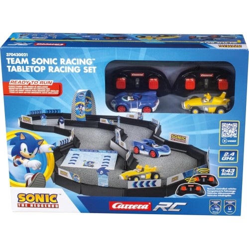 CARRERA Sonic The Hedgehog R/C Car Team Sonic Racing Mini RC - 1:43 Tabletop Racing Set (370430021) 102157 9003150143246