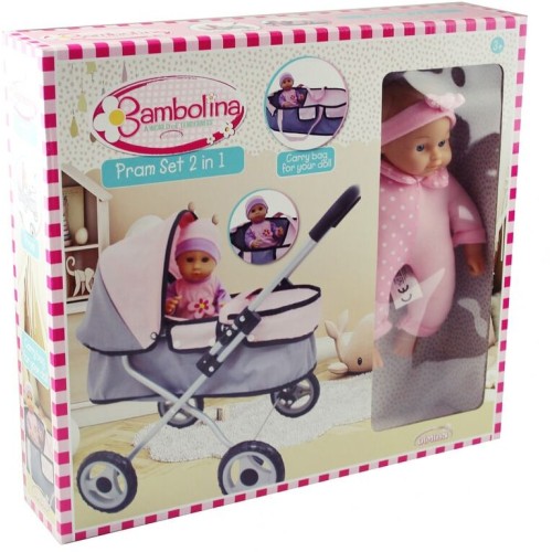 Just toys Bambolina Amore Stroller Set 2 In 1 Doll 36Cm BD2113 4895167989055