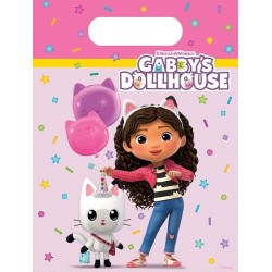 PROCOS Gabbys Dollhouse Gabby Dollhouse Plastic Party Loot Bags 23 X 16.5 Cm  Of 6 Multi-Coloured 096195 5201184961957
