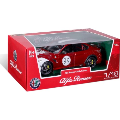 Bburago 11049R/W Collectible Miniature Car, Alfa Red White 18/11049 RED 4893993014491
