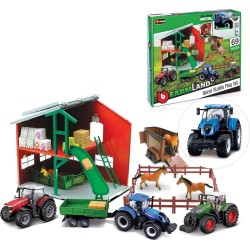 Bburago b18-31682 farmland playset horse stable with new holland tractor die cast v 18/31682 4893993316823