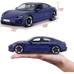 Bburago Porsche Taycan Turbo S In Blue In 1/24 Scale 18-21098B 18/21098 BLUE 4893993002764