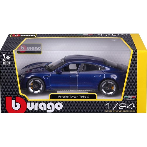 Bburago Porsche Taycan Turbo S In Blue In 1/24 Scale 18-21098B 18/21098 BLUE 4893993002764