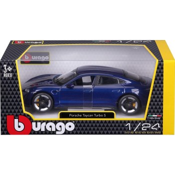 Bburago Porsche Taycan Turbo S In Blue In 1/24 Scale 18-21098B 18/21098 BLUE 4893993002764