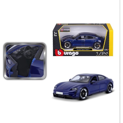 Bburago Porsche Taycan Turbo S In Blue In 1/24 Scale 18-21098B 18/21098 BLUE 4893993002764