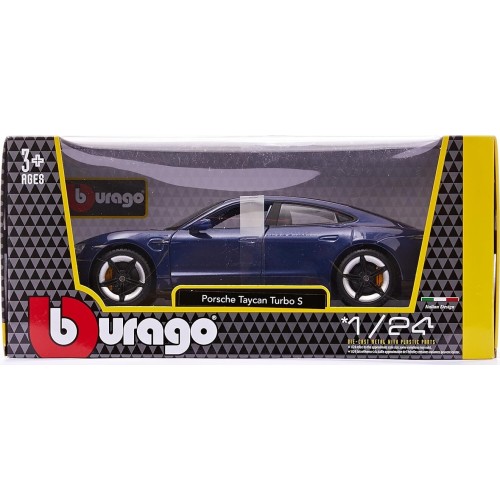 Bburago Porsche Taycan Turbo S In Blue In 1/24 Scale 18-21098B 18/21098 BLUE 4893993002764