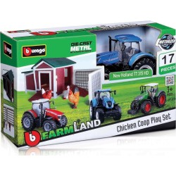 Bburago B18-31681 Farmland Playset Chicken Coop With Die-Cast New Holland Tractor V 18/31681 4893993316816