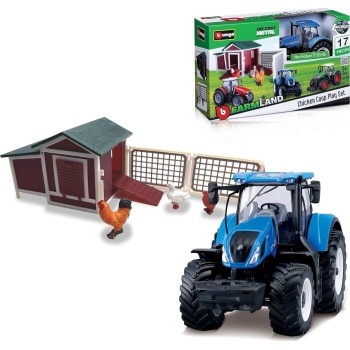 Bburago B18-31681 Αγρόκτημα Farmland Chicken Coop With 1 Tractor Τρακτέρ New Holland 18/31681 4893993316816