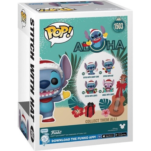 Funko Disney Stitch Pop! Disney: Stitch Holiday - Stitch With Hat - Lilo And Stitch - 096066 889698800372