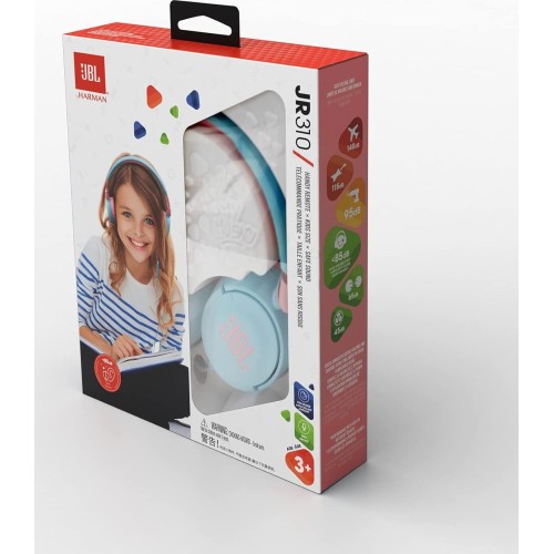 jbl jr 310 childrens on-ear headphones with aux cable and built-in micropho JBL1028BL 6925281976933
