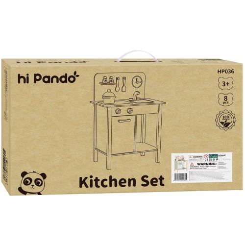 TOOKY TOY Hi Pando Ξύλινο Σετ Κουζίνα Με Κουζινικά HP036 6976831551605