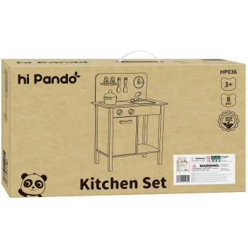TOOKY TOY Hi Pando Ξύλινο Σετ Κουζίνα Με Κουζινικά HP036 6976831551605