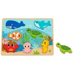 TOOKY TOY Hi Pando Ξύλινο Παζλ Σφηνώματα Ζώα Της Θάλασσας HP028 6976831551520
