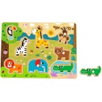 TOOKY TOY Hi Pando Ξύλινο Παζλ Σφηνώματα Ζώα Της Ζούγκλας HP023 6976831551476