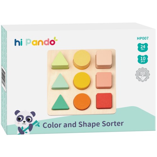 TOOKY TOY Hi Pando Ξύλινο Παζλ Σχήματα Και Χρώματα HP007 6976831551315