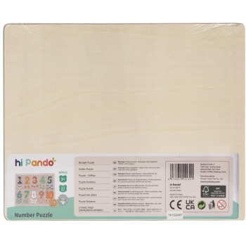 TOOKY TOY Hi Pando Ξύλινο Παζλ Σφηνώματα Αριθμοί HP015 6976831551391