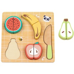 TOOKY TOY Hi Pando Ξύλινο Σετ Κοπής Φρούτων Με Σφηνώματα HP019 6976831551438