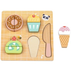 TOOKY TOY Hi Pando Ξύλινο Σετ Κοπής Γλυκών Με Σφηνώματα HP022 6976831551469