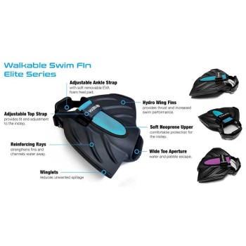ΑΘΛΟΠΑΙΔΙΑ waveo  fins βατραχοπέδιλα ρυθμιζόμενα - black/pink χρώμα μαύρο-ροζ, μέγεθος 43-46 006.30646/BLKPK/L 0731946994978