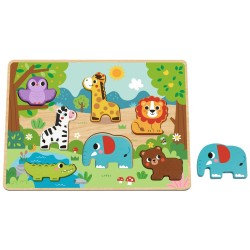 TOOKY TOY Hi Pando Ξύλινο Παζλ Σφηνώματα Ζώα Της Ζούγκλας HP027 6976831551513