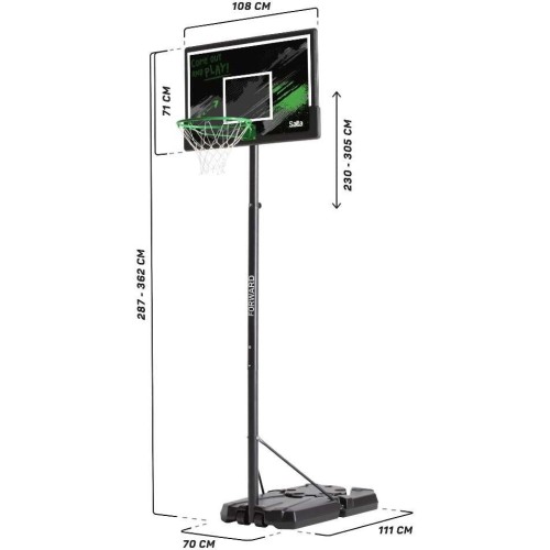 ΑΘΛΟΠΑΙΔΙΑ Salta Forward Dashboard Andamp? Basketball Hoop - Black 98.5132 8719425451329