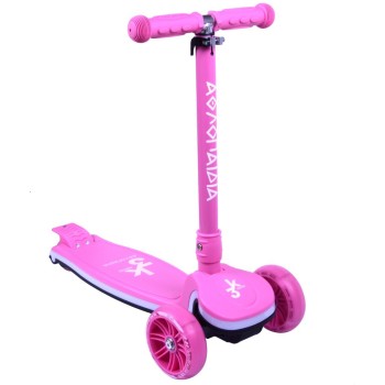 ΑΘΛΟΠΑΙΔΙΑ 3-wheel Foldable Scooter With Illuminated Base and Wheels - Fuchsia 002.61214/FU 9985777008842