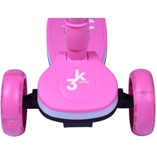 ΑΘΛΟΠΑΙΔΙΑ 3τροχο πατίνι scooter αναδιπλούμενο με φωτιζόμενη βάση και ροδάκια - φούξια 002.61214/FU 9985777008842