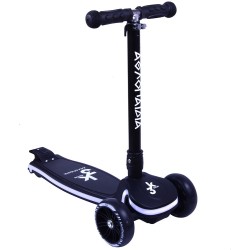 ΑΘΛΟΠΑΙΔΙΑ 3τροχο πατίνι scooter αναδιπλούμενο με φωτιζόμενη βάση και ροδάκια - μαύρο 002.61214/BL 9985777008835