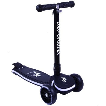 ΑΘΛΟΠΑΙΔΙΑ 3τροχο πατίνι scooter αναδιπλούμενο με φωτιζόμενη βάση και ροδάκια - μαύρο 002.61214/BL 9985777008835