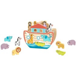TOOKY TOY Hi Pando Ξύλινο Σετ Κιβωτός Του Νώε Με Φιγούρες HP035 6976831551599