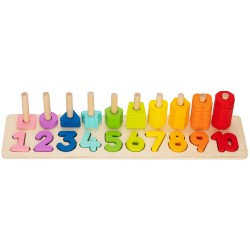 TOOKY TOY Hi Pando Ξύλινα Σφηνώματα Στοίβαξης Και Αρίθμησης HP038 6976831551629