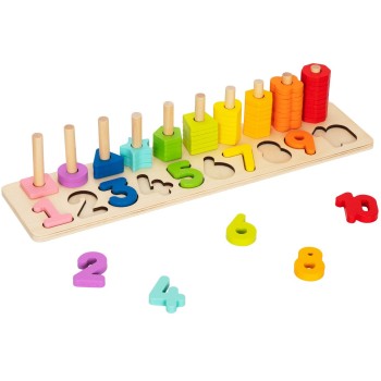 TOOKY TOY Hi Pando Ξύλινα Σφηνώματα Στοίβαξης Και Αρίθμησης HP038 6976831551629