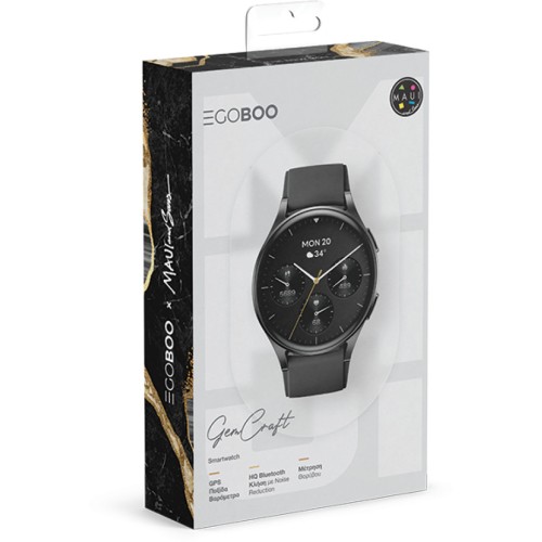 Egoboo X Maui Smartwatch Gemcraft Μαύρο MUGTX03BLK 5207244012157