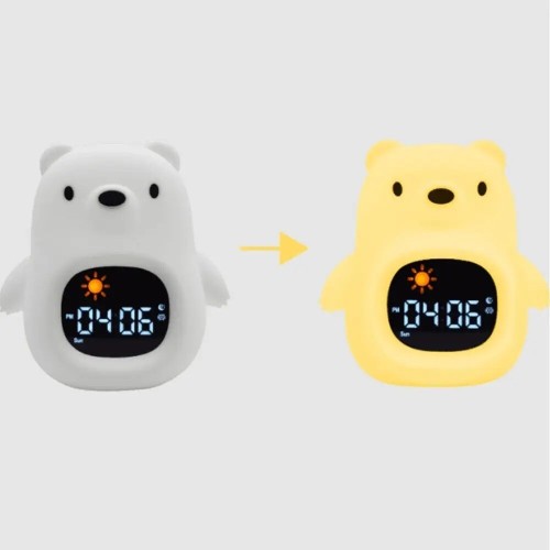 kiddoboo Night Light And Alarm Soundglow Bear 15X8,5X18cm White KBJL822 5207244013345