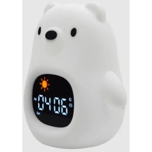 kiddoboo Φωτάκι Νυκτός & Ξυπνητήρι Soundglow Bear 15X8,5X18cm Λευκό KBJL822 5207244013345
