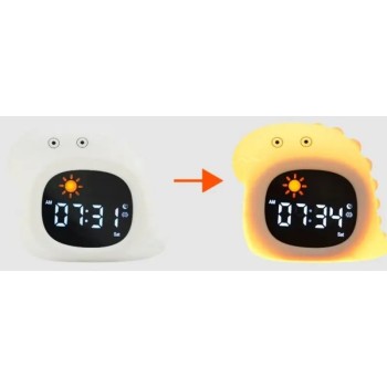kiddoboo Night Light And Alarm Soundglow Dino KBJL826 11,3X8,5X11,5Cm White KBJL826 5207244013352