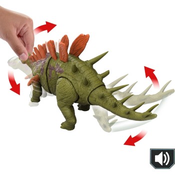 Mattel Δεινόσαυρος Με Κινούμενα Μέλη/Επίθεση Jurassic World Wild Roar Kentrosaur Jurassic World Παιδική Φιγούρα Παιχνιδιού HLP14