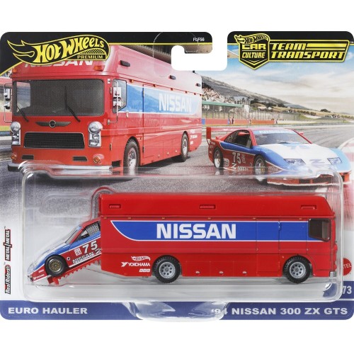 Mattel Hot Wheels Hw Premium - Νταλίκα Με Αυτοκινητάκι Hw Euro Hauler & '94 Nissan 300Zx GTS FLF56 / HRV44 194735186228