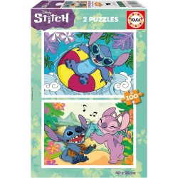 Educa - Disney Stitch | Σετ 2 Παζλ Για Παιδιά Με 100 Τεμάχια. Διαστάσεις: 40 X 28 Cm 019.998 8412668199989