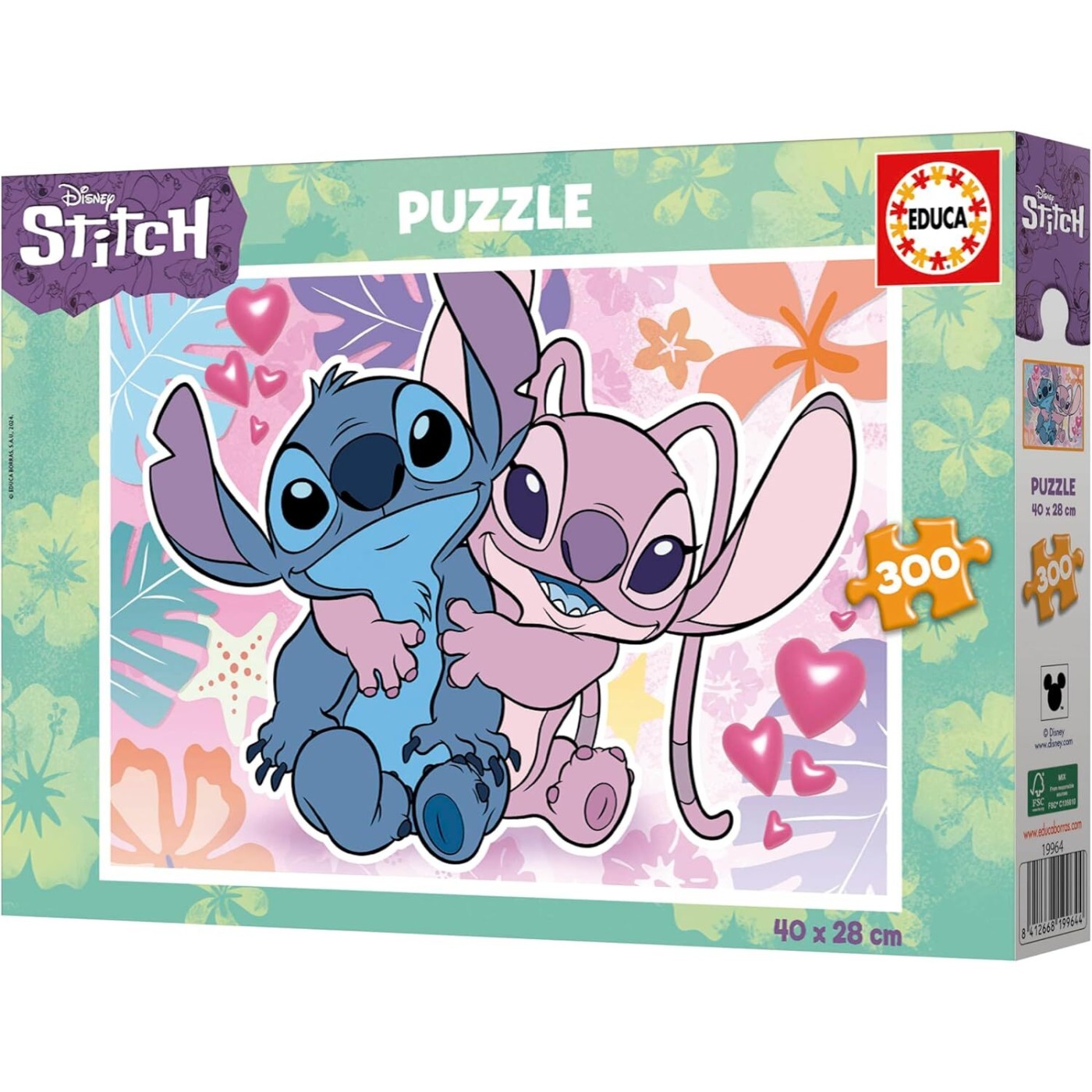 Educa - Children's Puzzle With 300 Pieces | Disney Stitch. Dimensions ...
