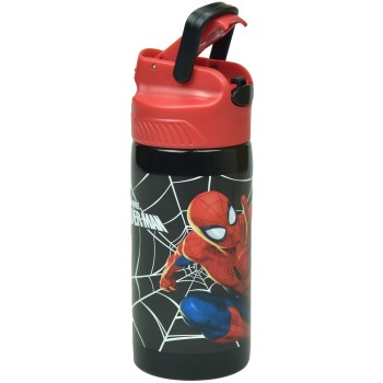 GIM  Water Bottle Stainless Steel 500Ml Spiderman Black City 557-12245 5204549158337