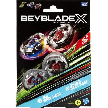 Hasbro Beyblade X Tail Viper 5-80O & Sword Dran 3-60F Battling Spinning Top F9586 / G0197 5010996259295