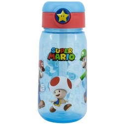 Stor Push up Water Bottle 510ml Mario 530-75242 8412497752423