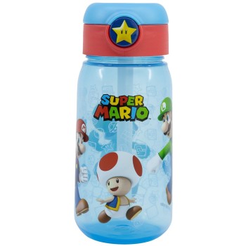 Stor Push up Water Bottle 510ml Mario 530-75242 8412497752423