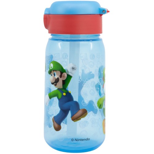 Stor Push up Water Bottle 510ml Mario 530-75242 8412497752423