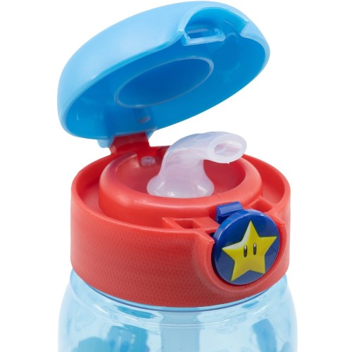 Stor Push up Water Bottle 510ml Mario 530-75242 8412497752423