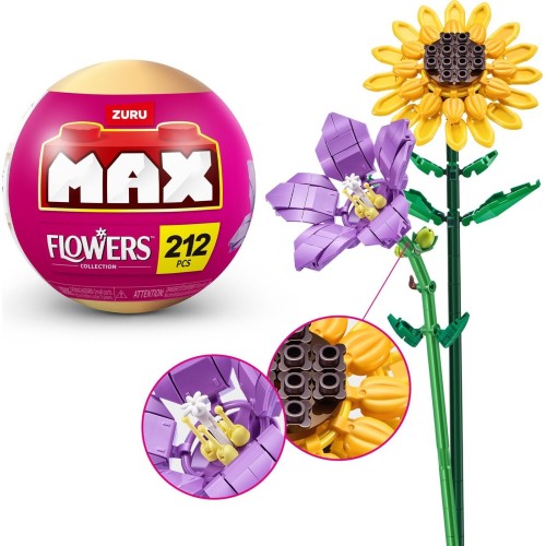 ZURU Miniature toy max Build Garden Long Flowers Series 1 Piece for 3+ 31113 4894680036604