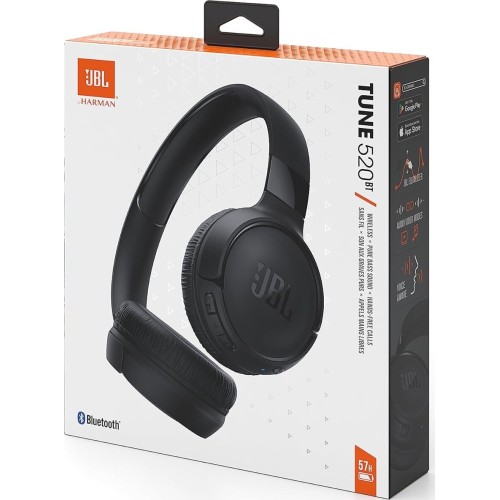 Jbl Tune 520 Bt Wireless On-Ear Headphones With Jbl Pure Bass Sound, Bluetooth Black JBL1051 6925281964725