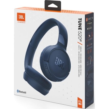 Ασύρματα Ακουστικά On-Ear Jbl Tune 520 Bt Με Καθαρό Ήχο Μπάσων Bluetooth Μπλε JBL1051BL 6925281964749