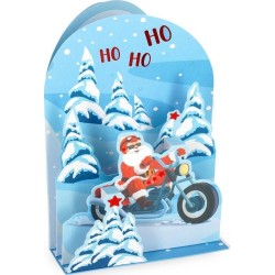 Legami Pop-Up Card - Pop-Up Χριστουγεννιάτικες Ευχετήριες Κάρτες - Santa Bike BGPXS0006 8052694020965